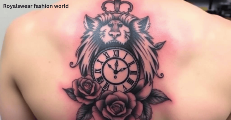 Lion Clock Rose Tattoo