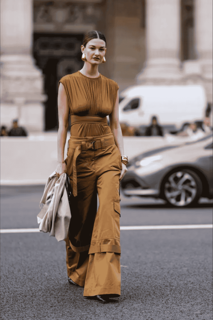 With a Dramatically Draped Top